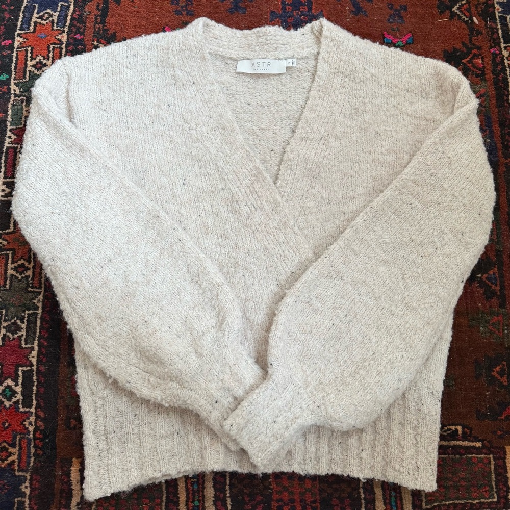 Astr the Label V Neck Wool Blend Sweater - Picture 2 of 7